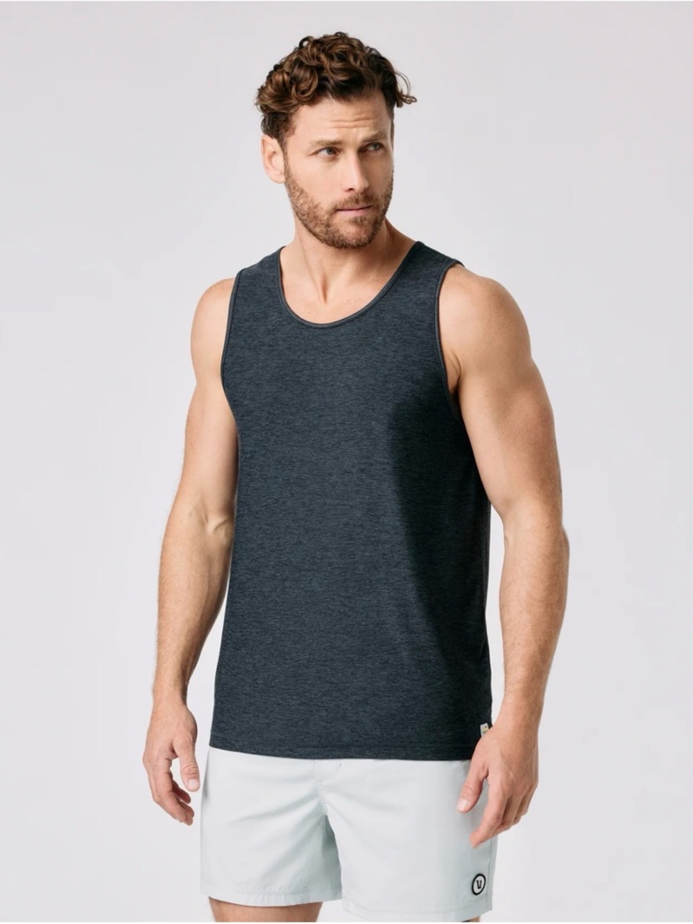 Vuori Men's Strato Tech Charcoal Heather Tank Top